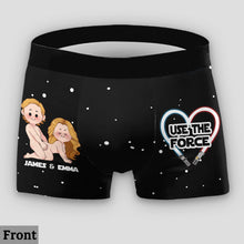 Load image into Gallery viewer, Personalized Use The Force Lace Border Briefs for Couples Gift
