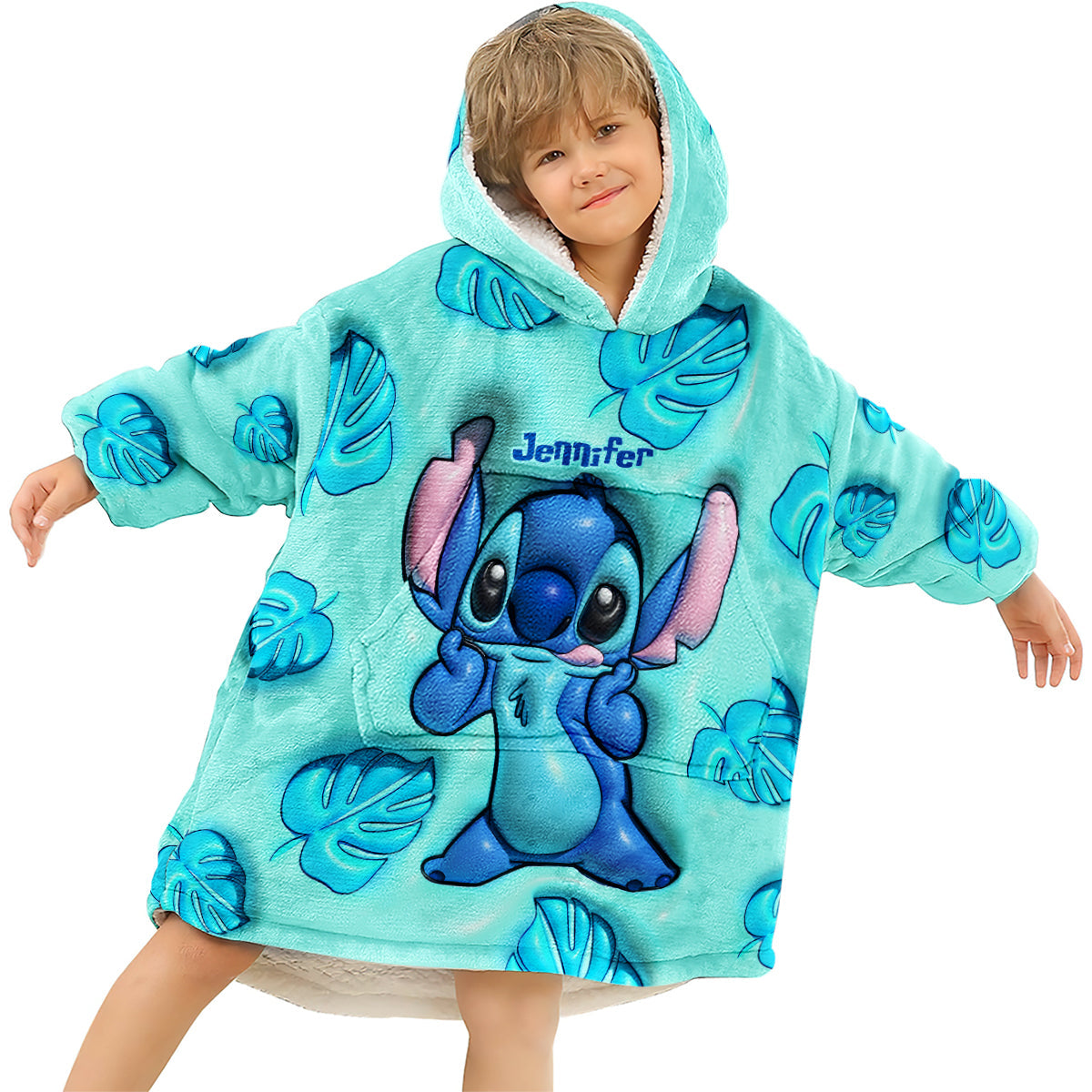 Personalized Ohana Blanket Hoodie Custom Name Gift for Family