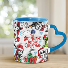 Load image into Gallery viewer, Personalized Nightmare Before Christmas Mug with Heart Handle
