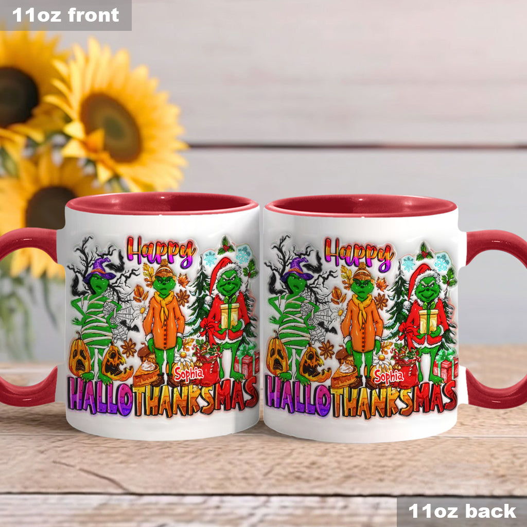 Personalized Grinch Accent Mug Custom Name Holiday Gift