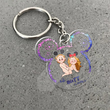 Load image into Gallery viewer, Personalized Transparent Mouse Ears Keychain Custom Gift

