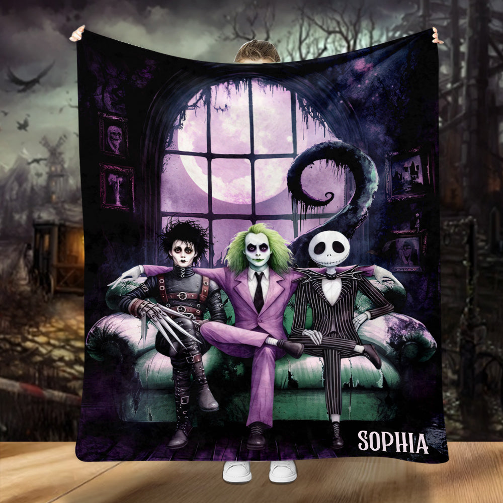 Personalized Cool Guys Blanket Soft Flannel Custom Name Gift for Halloween