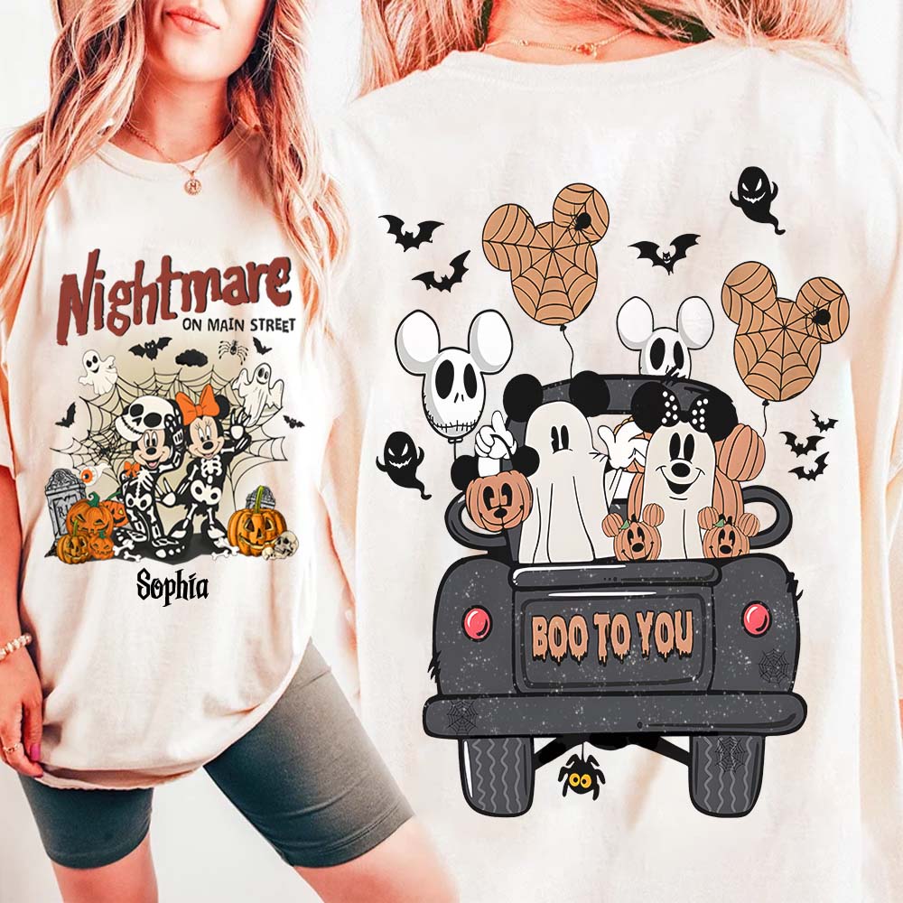 Personalized Nightmare On Main Street Mouse All Over Shirt for Halloween Gift
