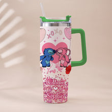 Load image into Gallery viewer, Personalized Ohana Tumbler with Handle Custom Name Gift for Couples
