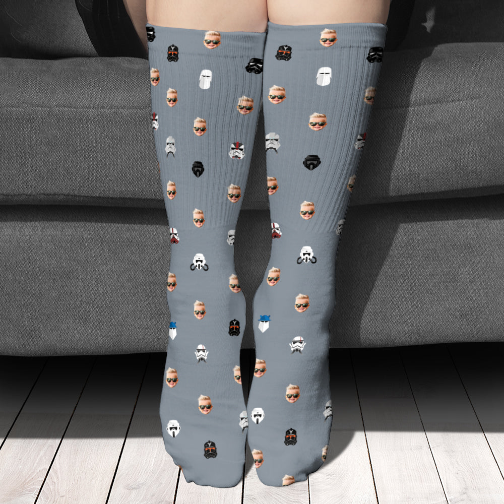 Personalized Dad Socks with Custom Photos for Father's Day Gift