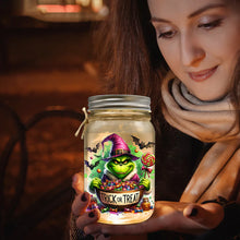 Load image into Gallery viewer, Personalized Grinchy Mason Jar Light Christmas Decor Gift
