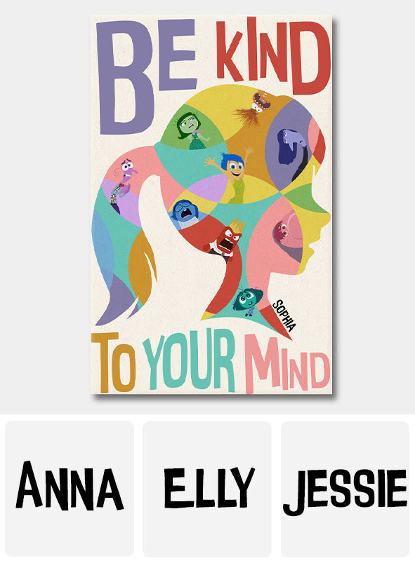 Personalized Be Kind to Your Mind Canvas Art Gift for Graduation