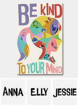 Load image into Gallery viewer, Personalized Be Kind to Your Mind Canvas Art Gift for Graduation

