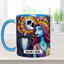 Load image into Gallery viewer, Personalized Jack and Sally Accent Mug Custom Couples Gift
