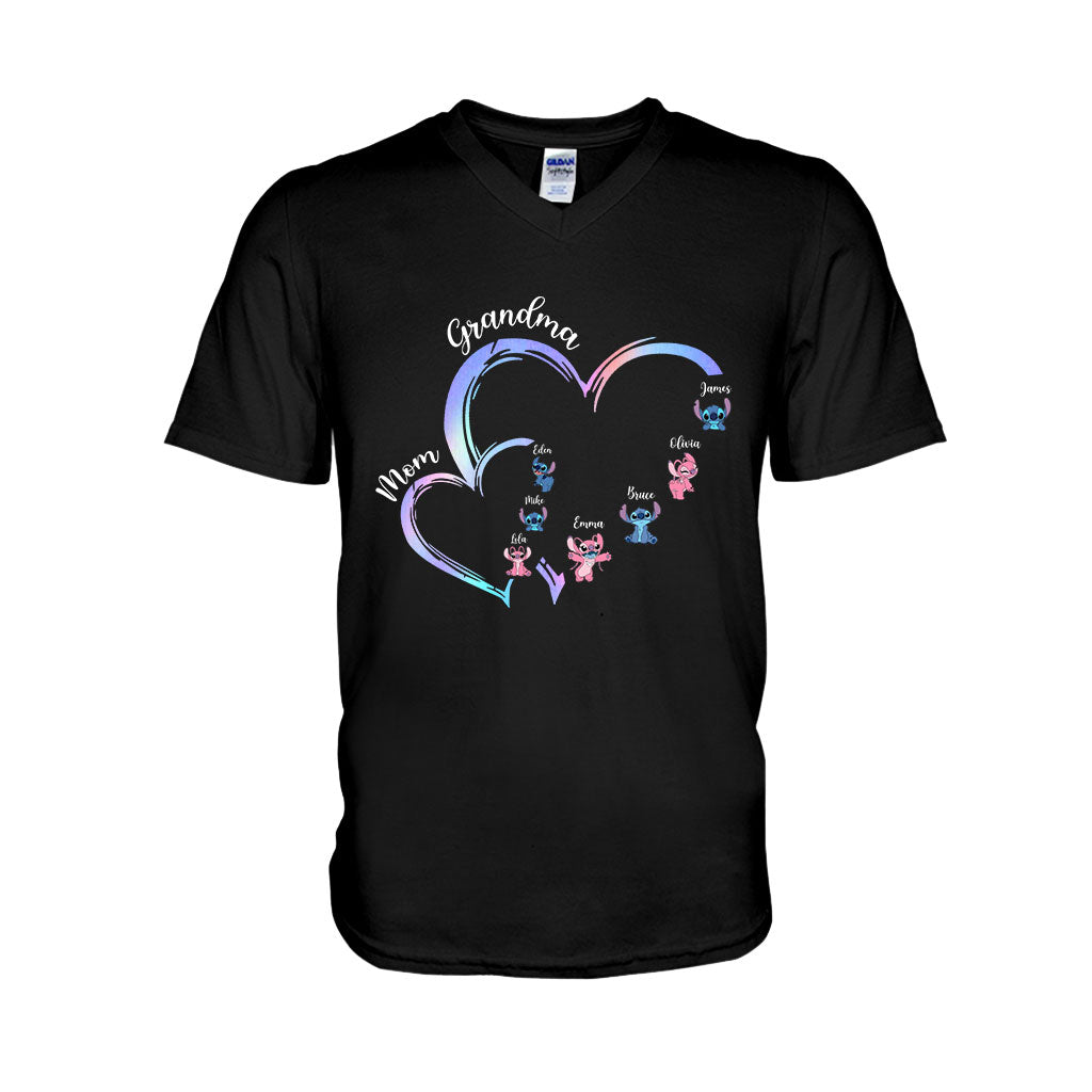 Personalized Grandma T-Shirt & Hoodie with Ohana Design for Family Gifts