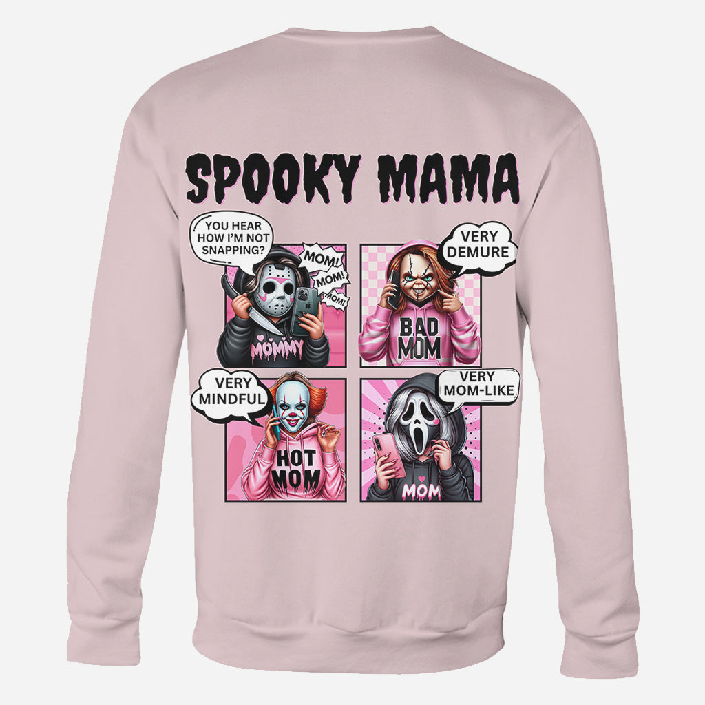 Personalized Spooky Mama All Over Shirt Custom Name Gift for Mom