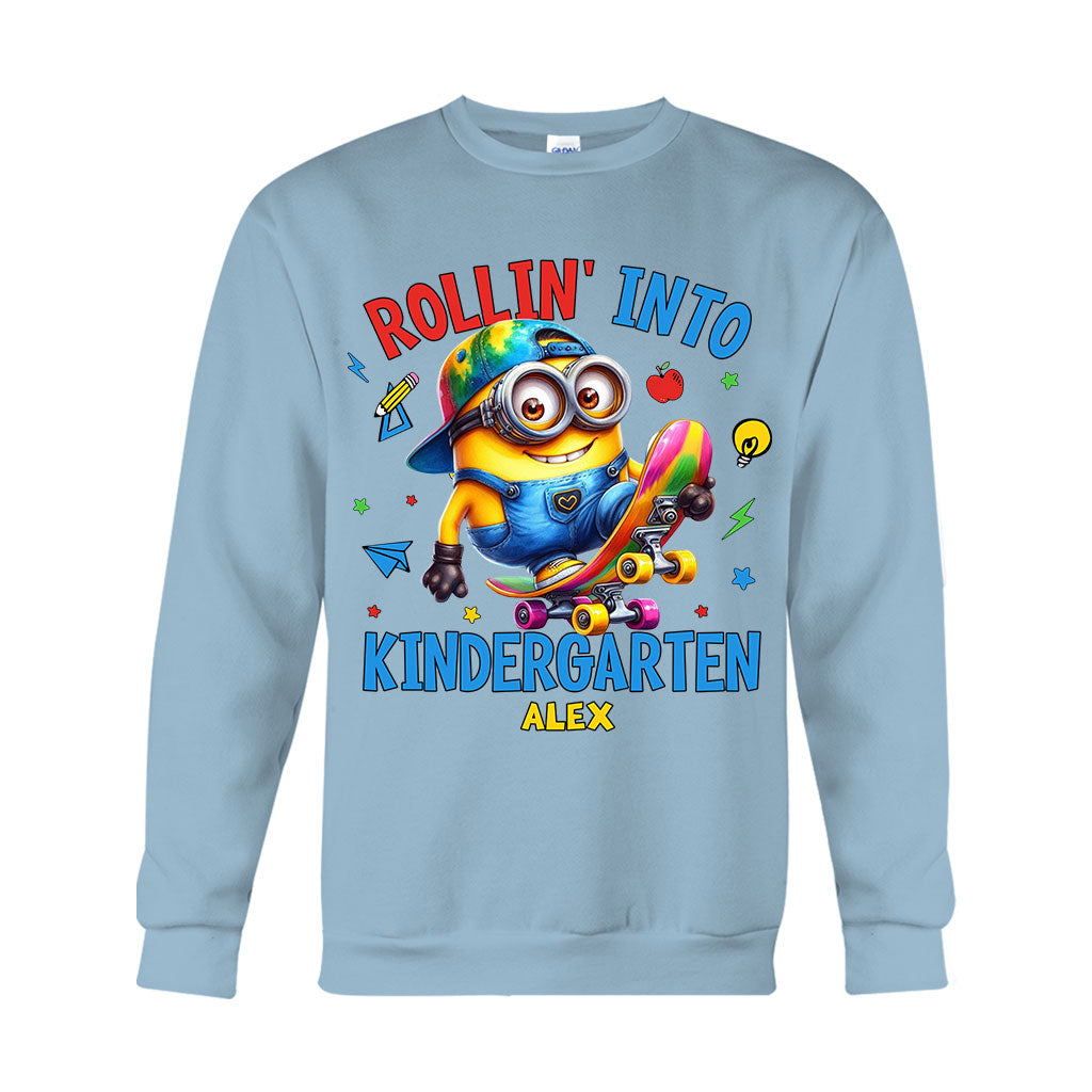 Personalized Kids T-Shirt Rollin Into Kindergarten Custom Name