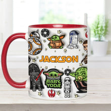 Load image into Gallery viewer, Personalized The Force Accent Mug Custom Name Gift for Star Wars Fans
