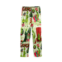 Load image into Gallery viewer, Personalized Grinch Christmas Button Down Pajamas for Couples
