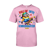 Load image into Gallery viewer, Personalized Kids T-Shirt Rollin Into Kindergarten Custom Name
