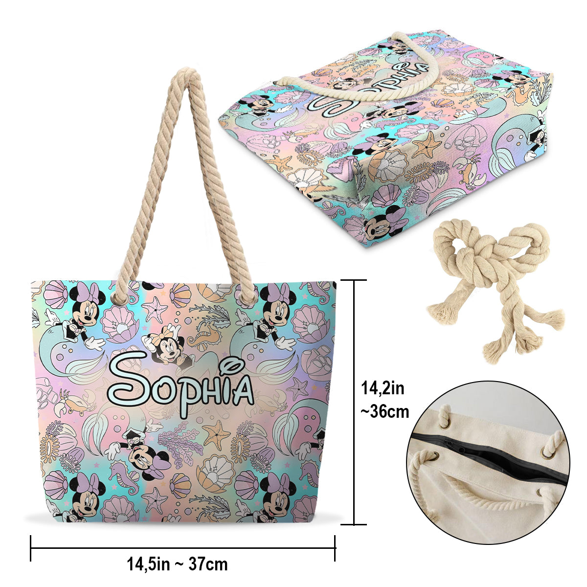 Personalized Canvas Beach Bag with Custom Design for Kids