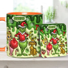 Load image into Gallery viewer, Personalized Grinch Accent Mug &amp; Coaster Custom Name Gift
