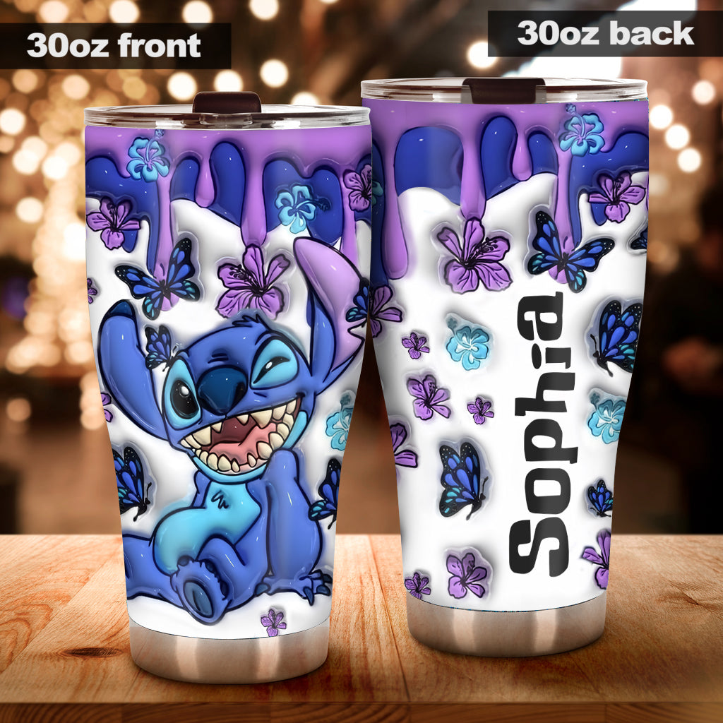 Personalized Purple Ohana Tumbler Custom Name Gift for Her