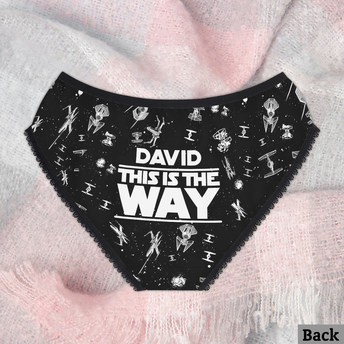 Personalized Lace Border Women's Briefs Custom Names Gift for Couples