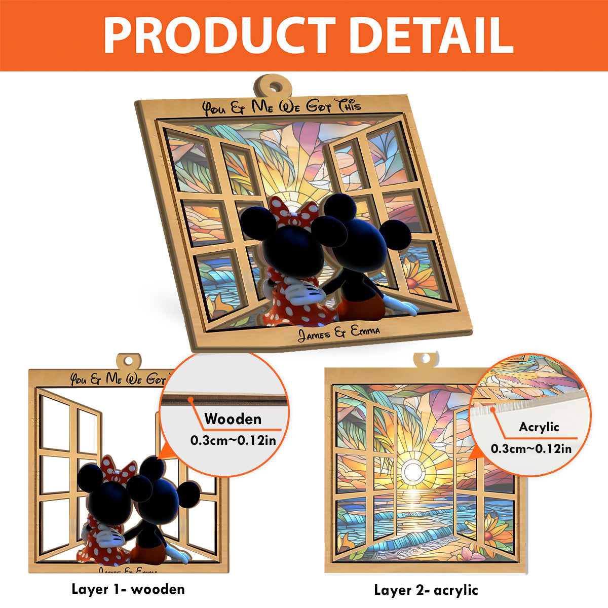 Personalized You & Me We Got This Suncatcher Gift for Couples