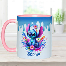 Load image into Gallery viewer, Personalized Blue Ohana Accent Mug Custom Name Gift Idea
