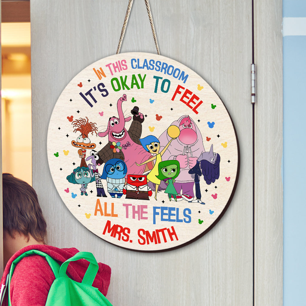 Personalized Round Wood Sign Classroom Decor for Teacher Gift