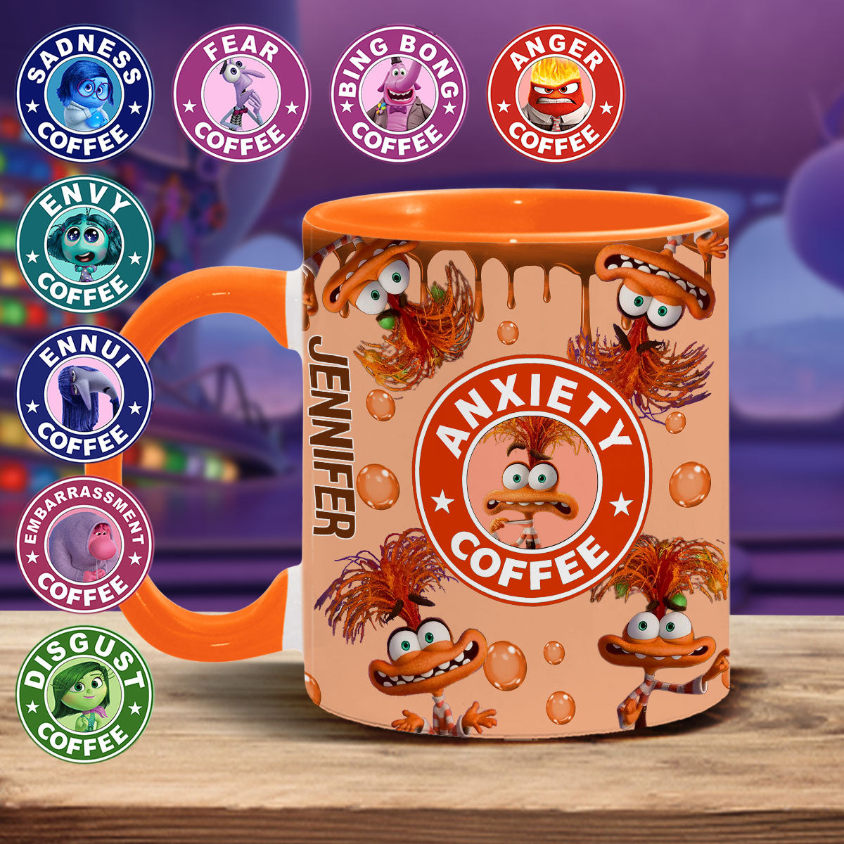 Personalized Accent Mug Custom Name Anxiety Coffee Gift