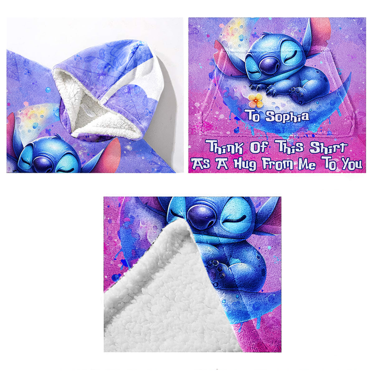 Personalized Ohana Blanket Hoodie Custom Gift for Her
