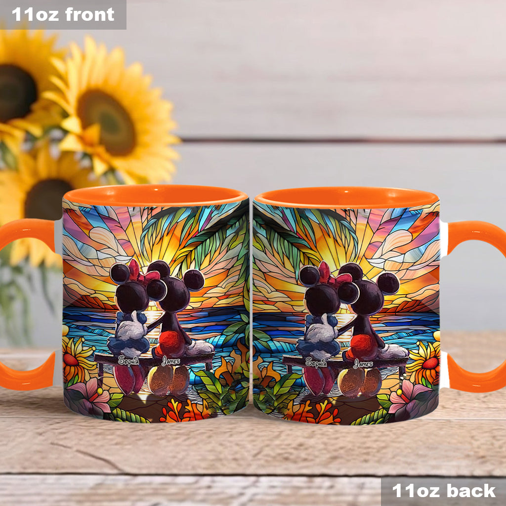 Personalized Sunset Accent Mug Custom Name Gift for Couples