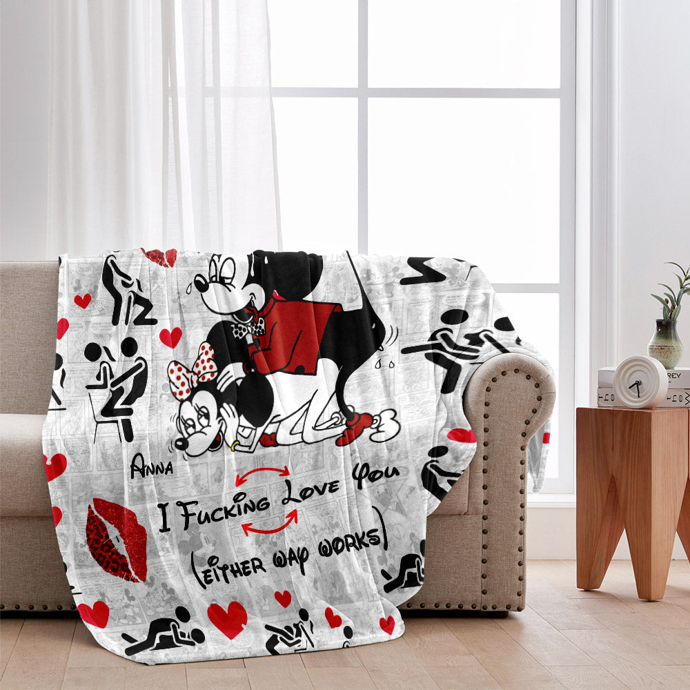 Personalized Funny Couple Blanket Custom Names Romantic Gift