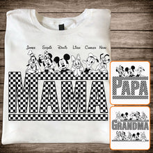 Load image into Gallery viewer, Personalized Vintage Checkered Mouse T-Shirt &amp; Hoodie for Mom and Dad
