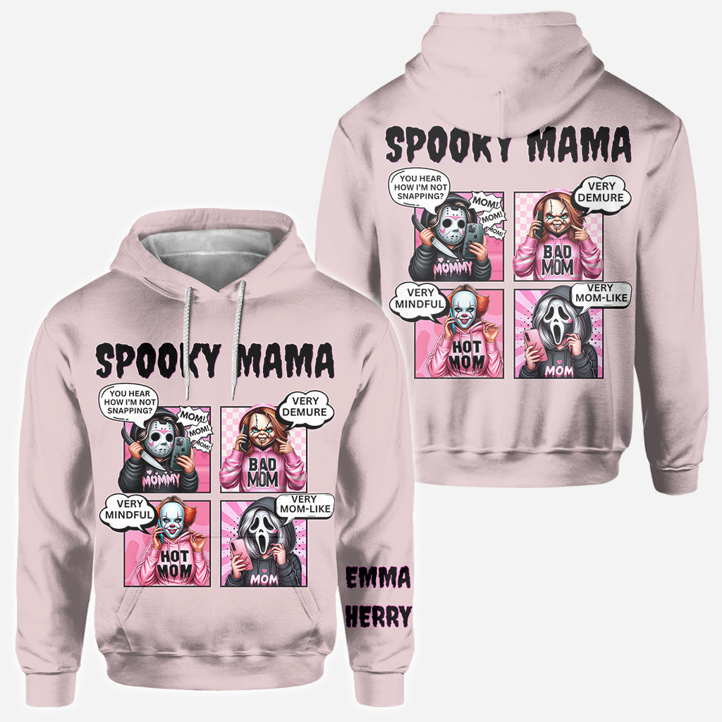 Personalized Spooky Mama All Over Shirt Custom Name Gift for Mom