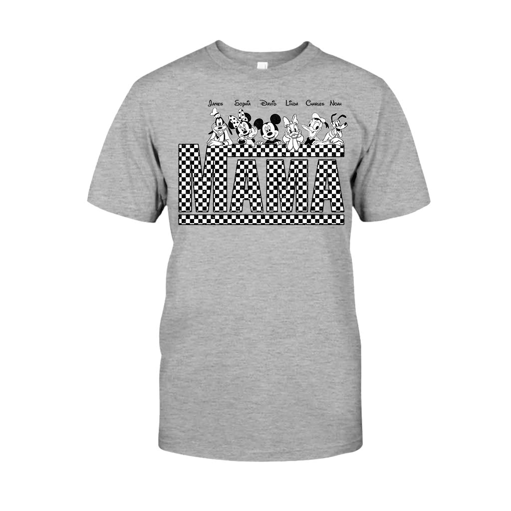 Personalized Vintage Checkered Mouse T-Shirt & Hoodie for Mom and Dad