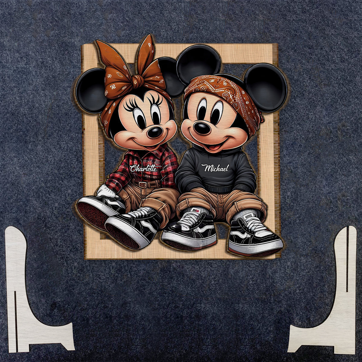 Personalized 2-Layered Wood Sign Custom Name Couples Gift
