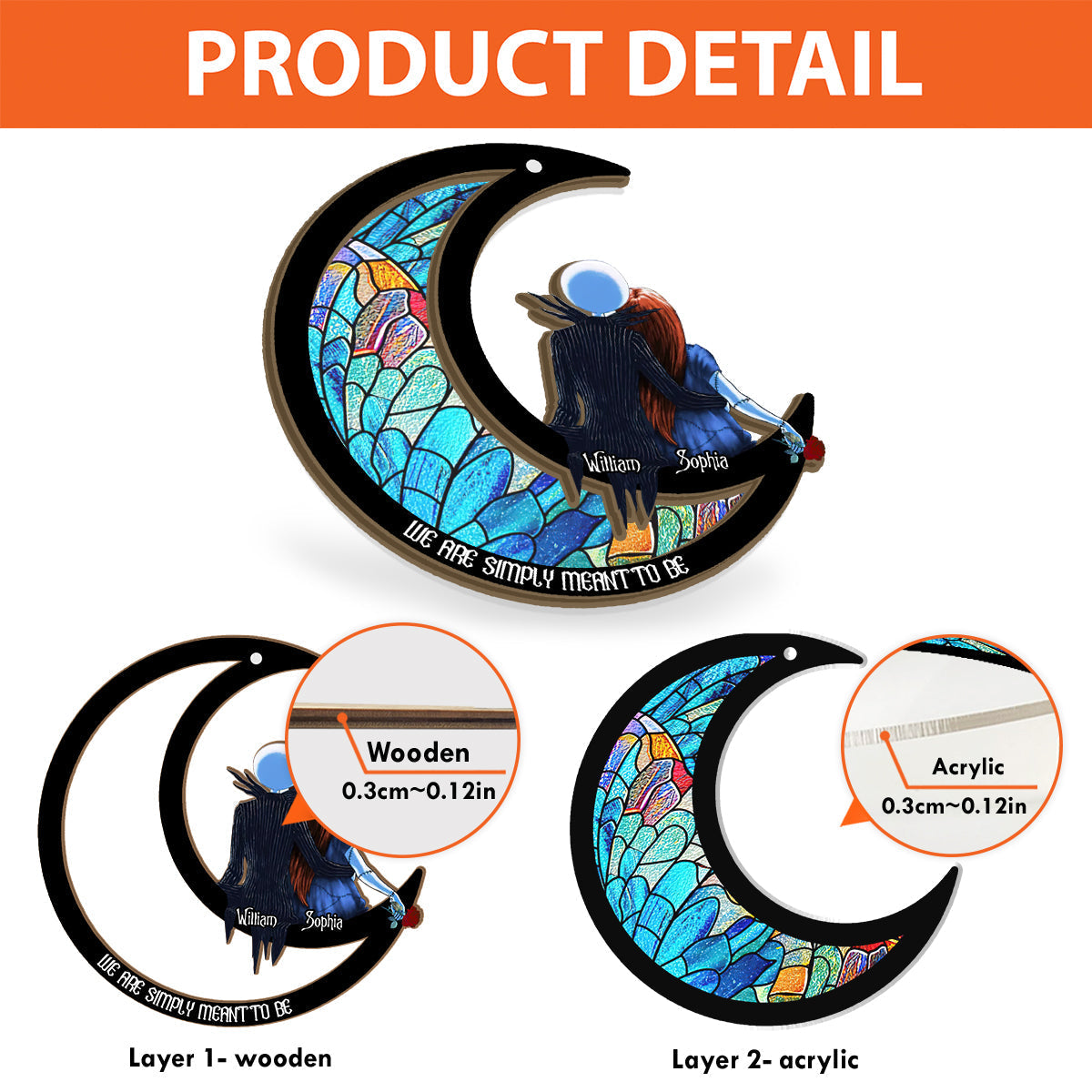 Personalized Nightmare Suncatcher Gift for Couples - We Are Simply Meant To Be