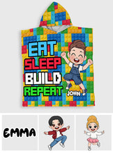 Load image into Gallery viewer, Personalized Kids Hooded Towel Poncho - Custom Name Gift
