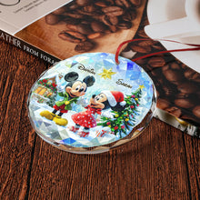 Load image into Gallery viewer, Personalized Round Glass Christmas Ornament with Couple Design
