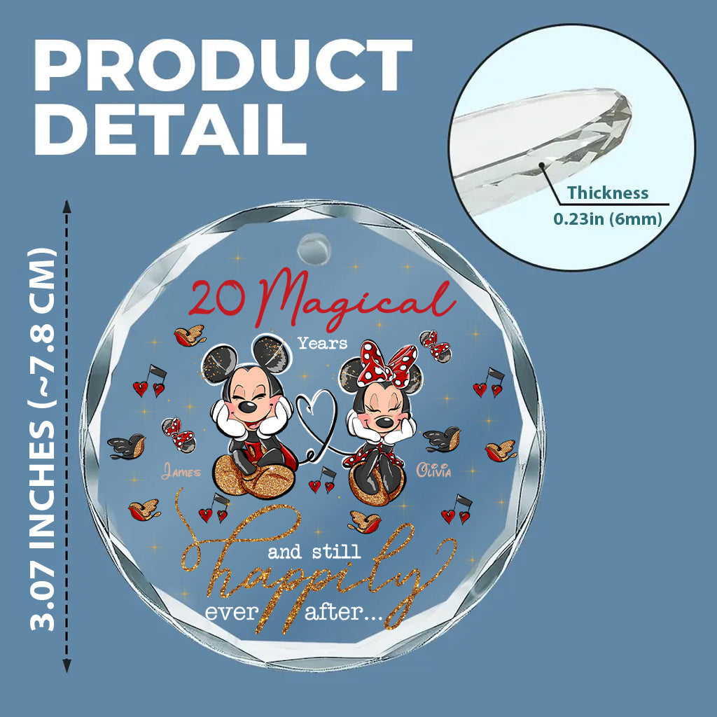 Personalized Round Glass Ornament Custom Love Gift for Couples