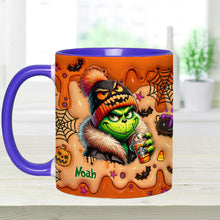 Load image into Gallery viewer, Personalized Halloween Grinch Accent Mug Custom Name Gift
