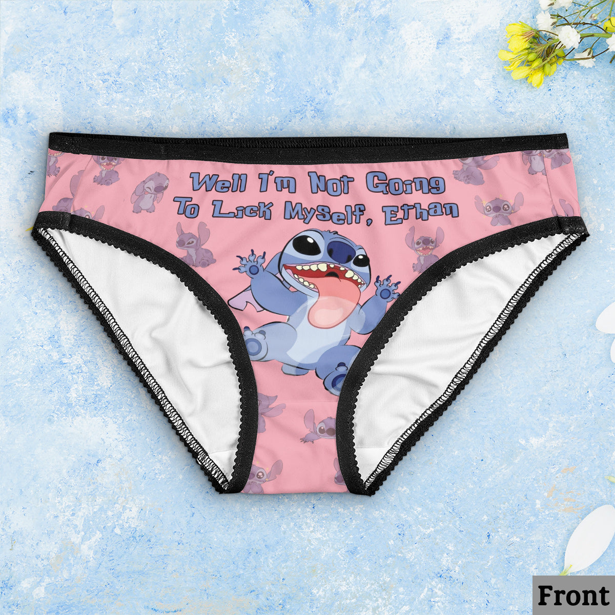 Personalized Lace Border Women Briefs Custom Name Gift for Her