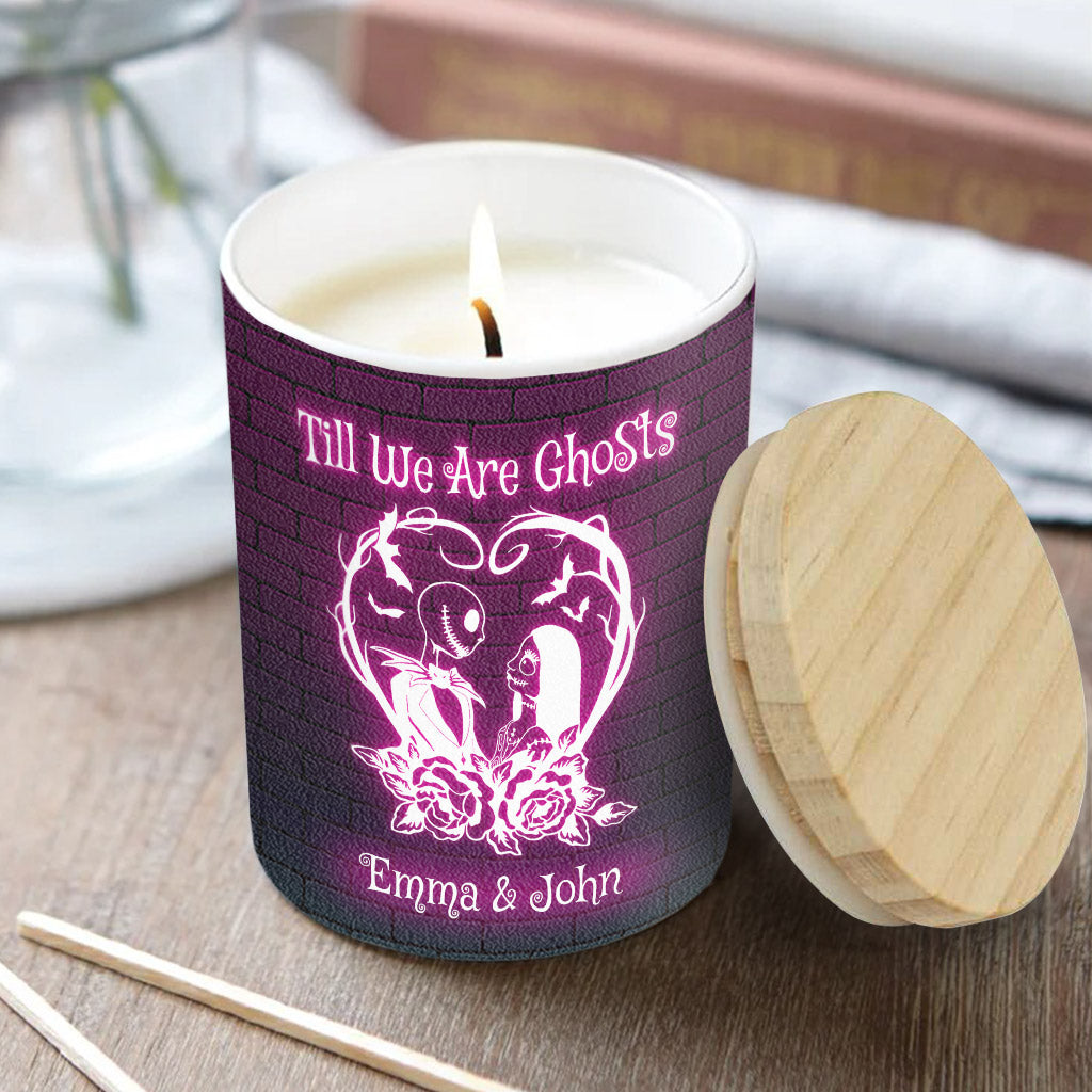 Personalized Till We Are Ghosts Candle with Wooden Lid for Couples