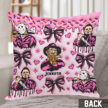 Load image into Gallery viewer, Personalized Horror Movie Fan Throw Pillow Custom Name Gift
