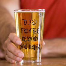 Load image into Gallery viewer, Personalized Beer Glass for Dad Custom Name Gift Idea
