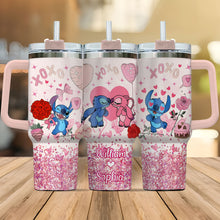 Load image into Gallery viewer, Personalized Ohana Tumbler with Handle Custom Name Gift for Couples
