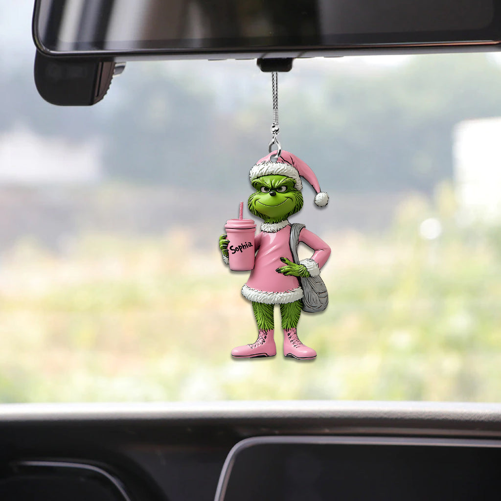 Personalized Grinch Car Ornament Custom Name Christmas Gift