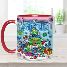 Load image into Gallery viewer, Personalized Merry Stitchmas Accent Mug Custom Name Gift for Christmas
