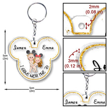 Load image into Gallery viewer, Personalized Acrylic Mouse Ears Keychain Custom Name Gift for Couple

