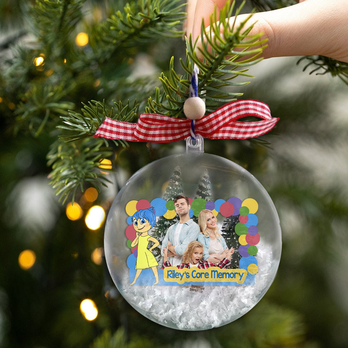 Personalized Snow Globe Ornament Custom Design Unique Gift for Christmas