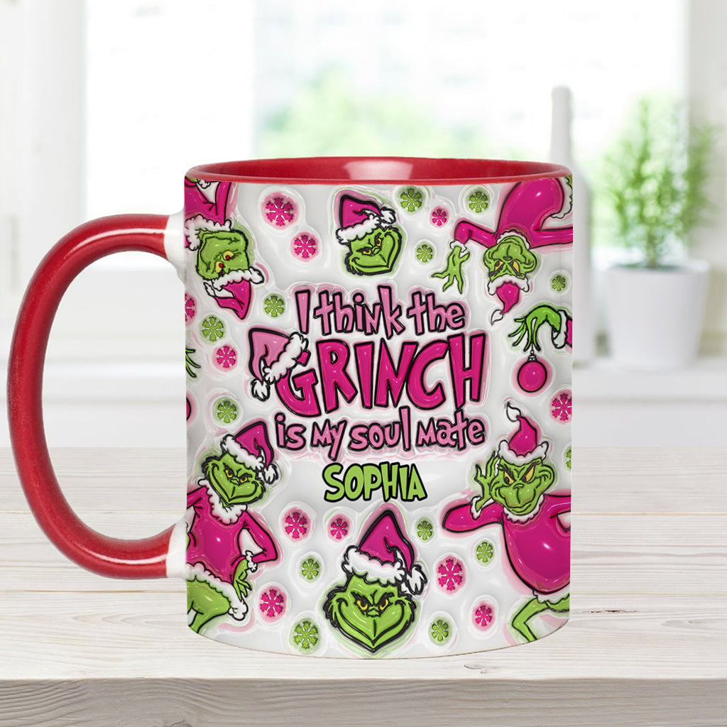 Personalized Grinch Accent Mug Custom Name Christmas Gift