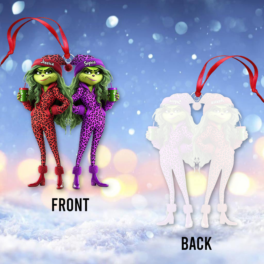 Personalized Grinch Squad Transparent Ornament Custom Gift for Christmas